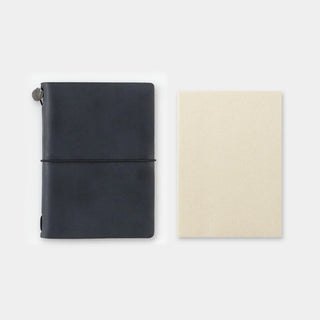 Passport-size notebook set: dark navy and beige covers, compact paper journals