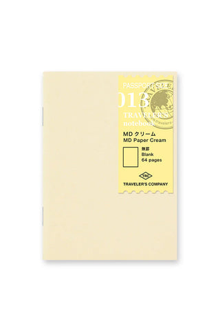 TRAVELER'S notebook passport MD cream blank paper insert with yellow label
