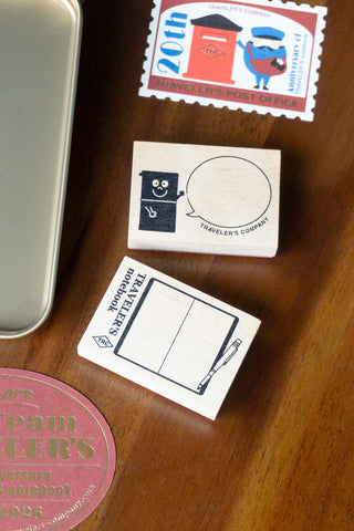 Traveler's notebook 20th anniversary customization set with stamped cards and envelope