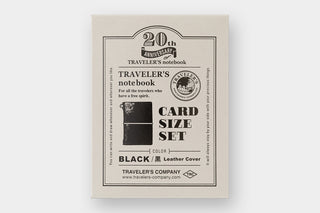 Card size set package front with 20th anniversary Traveler's notebook branding