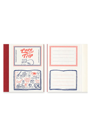 Traveler's notebook passport refill insert set with illustrated panel and blank card
