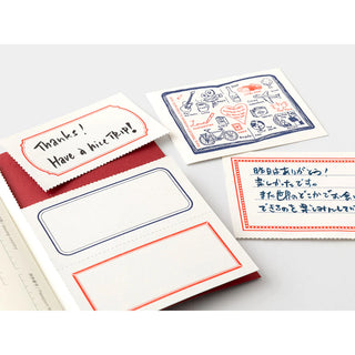 Passport refill stationery with illustrated label cards and blank document inserts