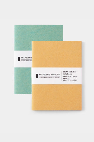 Turquoise & yellow kraft passport notebook set with label