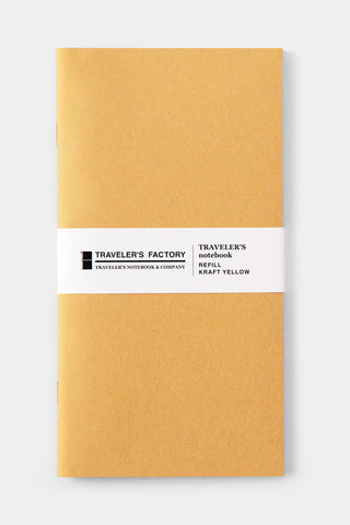 Kraft yellow Traveler's Factory kraft notebook refill with front and back label