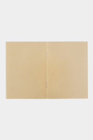 Kraft paper passport notebook cover, open and blank inside