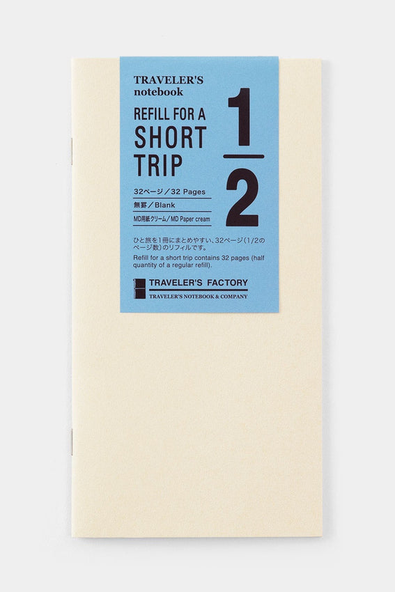 Traveler's Factory cream short trip notebook refill with blue label