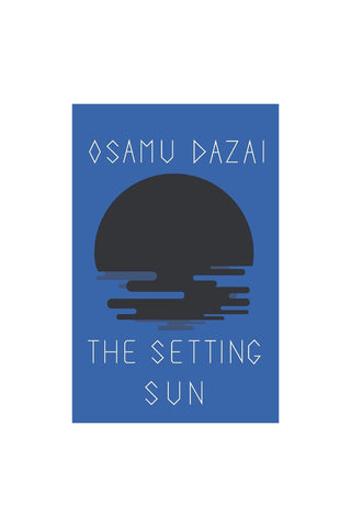 The Setting Sun book cover, blue with dark semicircle and title lettering