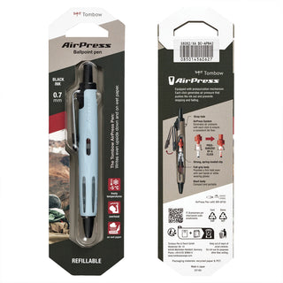 Tombow AirPress ballpoint pen package, refillable black ink 0.7mm