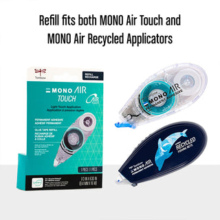 MONO Air Touch refill pack with tape cartridge and dark blue applicator