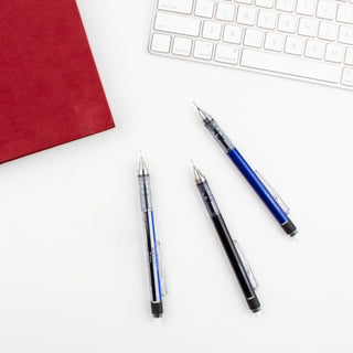 Two Tombow MONO Graph mechanical pencils with blue accents and silver tips.