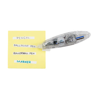 Transparent MONO Air Touch correction tape applicator with blue label stripe