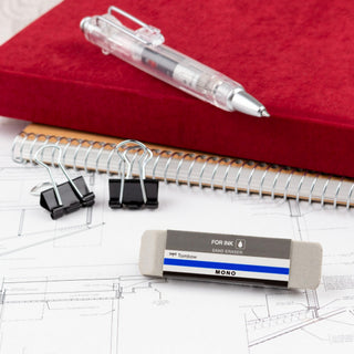 Beige Tombow MONO sand eraser on technical sketch paper