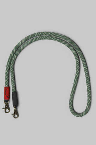 Topologie 10mm rope strap with rifle-green lattice pattern and metal clasps