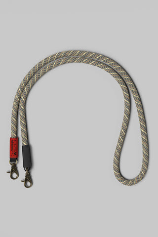 10mm rope strap with truffle lattice weave and metal clasps on both ends