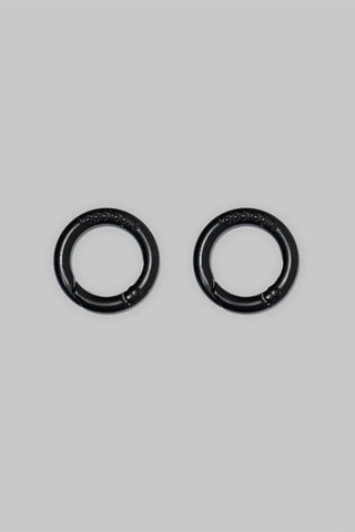Matte black O-ring carabiner set with two round rings