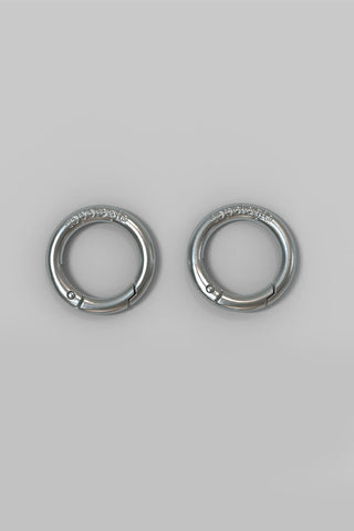 Topologie 20mm O-ring carabiners, matte nickel finish, metal rings with latch gates