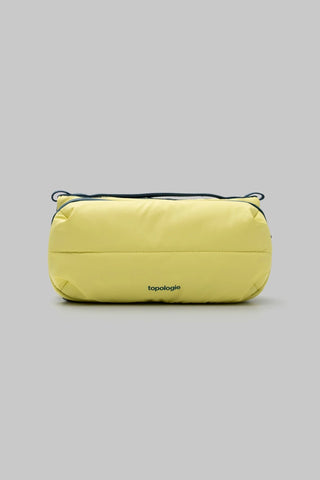 Canary yellow medium bottle sling bag with top zip and yellow carry loops