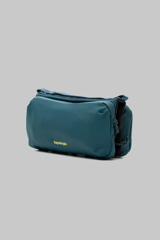 Topologie medium bottle sacoche, deep teal one-compartment pouch with logo patch
