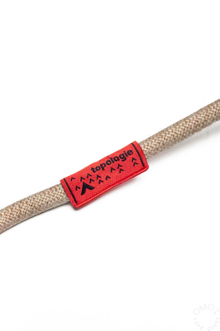 Flash grey 10mm rope loop strap with red Topologie label