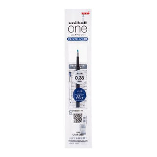 Uni-ball One pen refill in retail pack, 0.38mm tip in blue-black ink