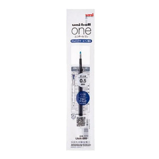 Uni-ball One pen refill in retail pack, 0.5mm tip in blue-black ink