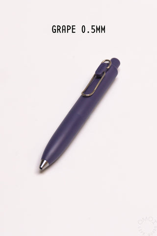 Uni-Ball One P gel pen, grape 0.5 mm barrel, chrome clip and black tip
