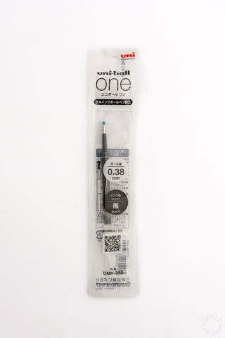 Uni-ball One pen refill in retail pack, 0.38mm tip in black ink