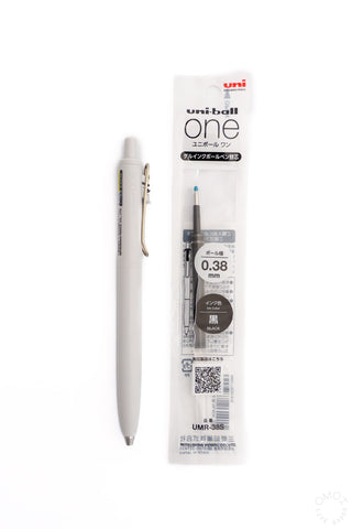 Uni-ball One pen refill with pen body, 0.38mm tip in black ink
