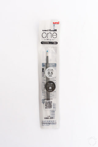 Uni-ball One pen refill in retail pack, 0.5mm tip in blue-black ink