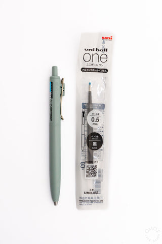 Uni-ball One pen refill with pen, 0.5mm tip in blue-black ink