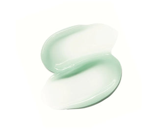 Pale mint green hyaluronic serum gel swatch in a single mound