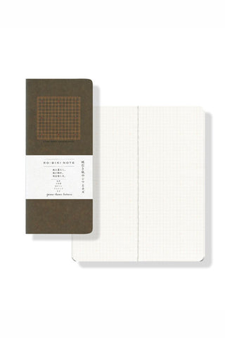 4.5mm grid notebook with dark cover and orange square grid front label