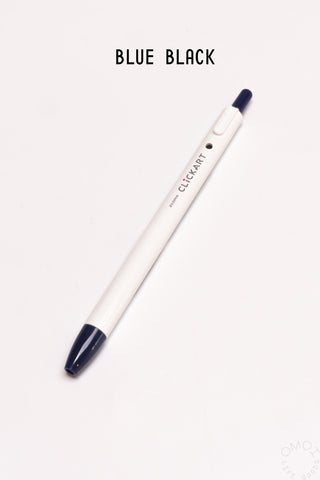 ZEBRA CLiCKART retractable marker pen, white barrel with blue-black ink tip