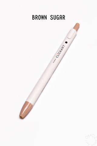 ZEBRA CLiCKART retractable marker pen, white barrel with brown ink tip