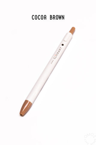 ZEBRA CLiCKART retractable marker pen, white barrel with cocoa brown ink tip