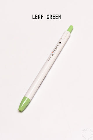 ZEBRA CLiCKART retractable marker pen, white barrel with leaf green ink tip