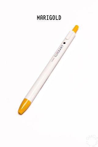 Retractable marker pen, marigold yellow tip
