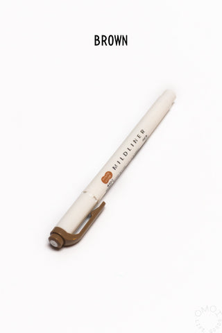 ZEBRA Mildliner highlighter pen, brown with dark cap and chisel tip
