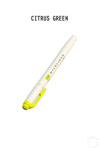 ZEBRA Mildliner highlighter pen, citrus green with lime cap and chisel tip