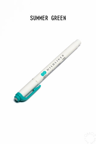 Zebra Mildliner highlighter marker in Summer Green, chisel tip