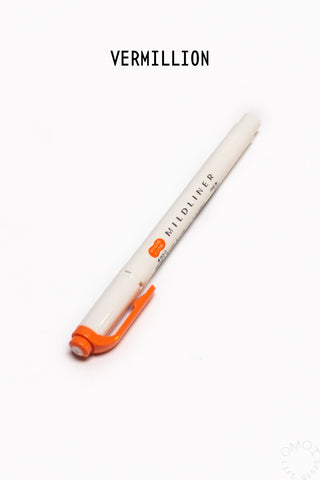 ZEBRA Mildliner highlighter pen, vermilion with orange cap and chisel tip