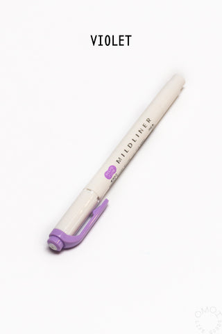 Mildliner highlighter pen, violet barrel with violet chisel tip.