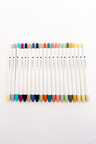 Large set of retractable marker pens, rainbow color tips