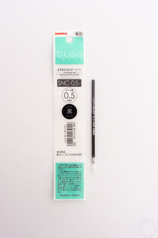 Zebra bLen SNC-05 0.5 mm refill cartridge in black, in retail pack