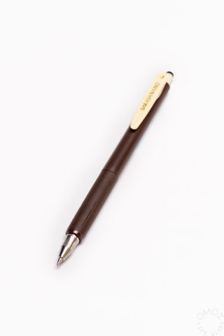 Brown gel ink pen with fine 0.3mm tip and clip