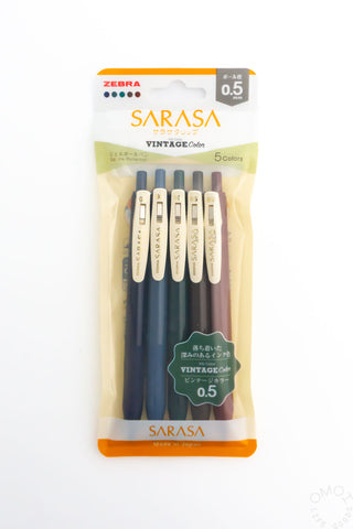 Zebra SARASA Vintage 0.5mm gel pen set, sealed pack with dark blue and red pens