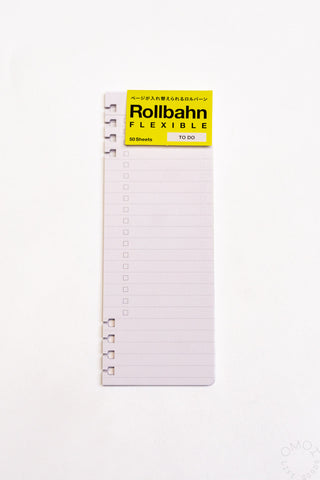 Purple to-do refill pages with lined checklist grid and ring-binding holes