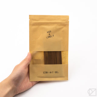 High & Lonely Ctrl+Alt+Del incense sticks in kraft pouch, front label visible.