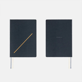 Navy A5 slash planner front and back covers with slim ribbon bookmarks