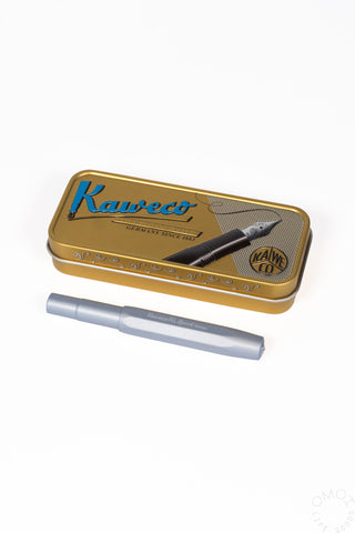 Kaweco AL Sport fountain pen in ice blue with gold storage tin